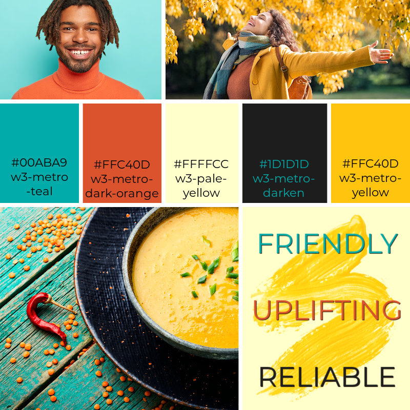 Metro Autumn | w3-metro-darken w3-metro-dark-orange w3-metro-teal w3-metro-yellow